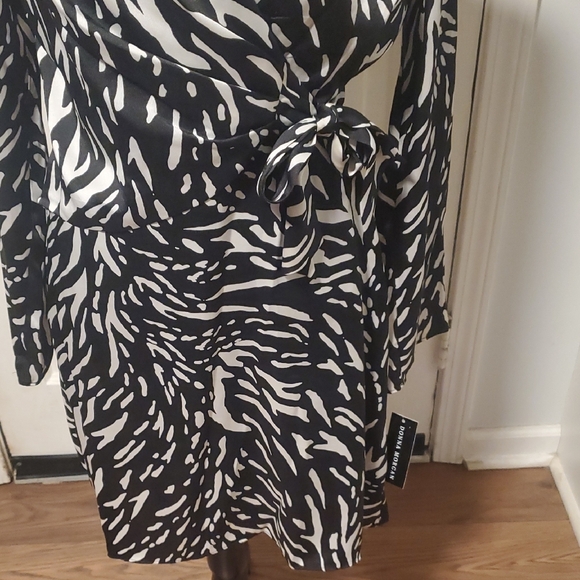 Donna Morgan Black and White Long Sleeve Dress NWT - Picture 4 of 11
